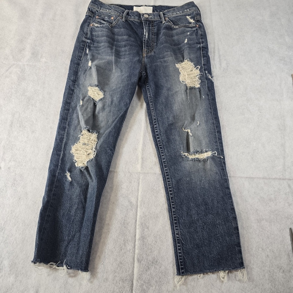 MOTHER Superior The Sinner Ice Cream‎ You Scream Distressed Straight Leg Sz: 27